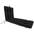 Jordan Manufacturing Jordan Manufacturing 9552PK1-5921D Outdoor French Edge Chaise Lounge Cushion; Black & White 9552PK1-5921D